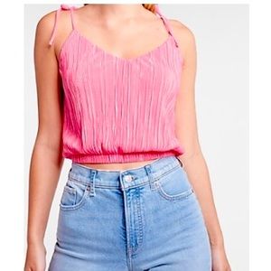Express Crinkle tie shoulder cropped cami